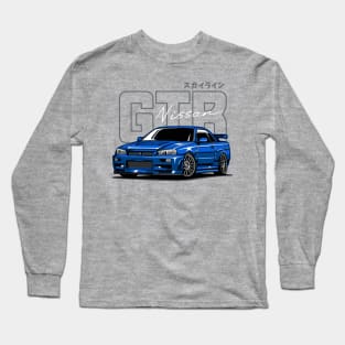 GTR R34 Blue Long Sleeve T-Shirt